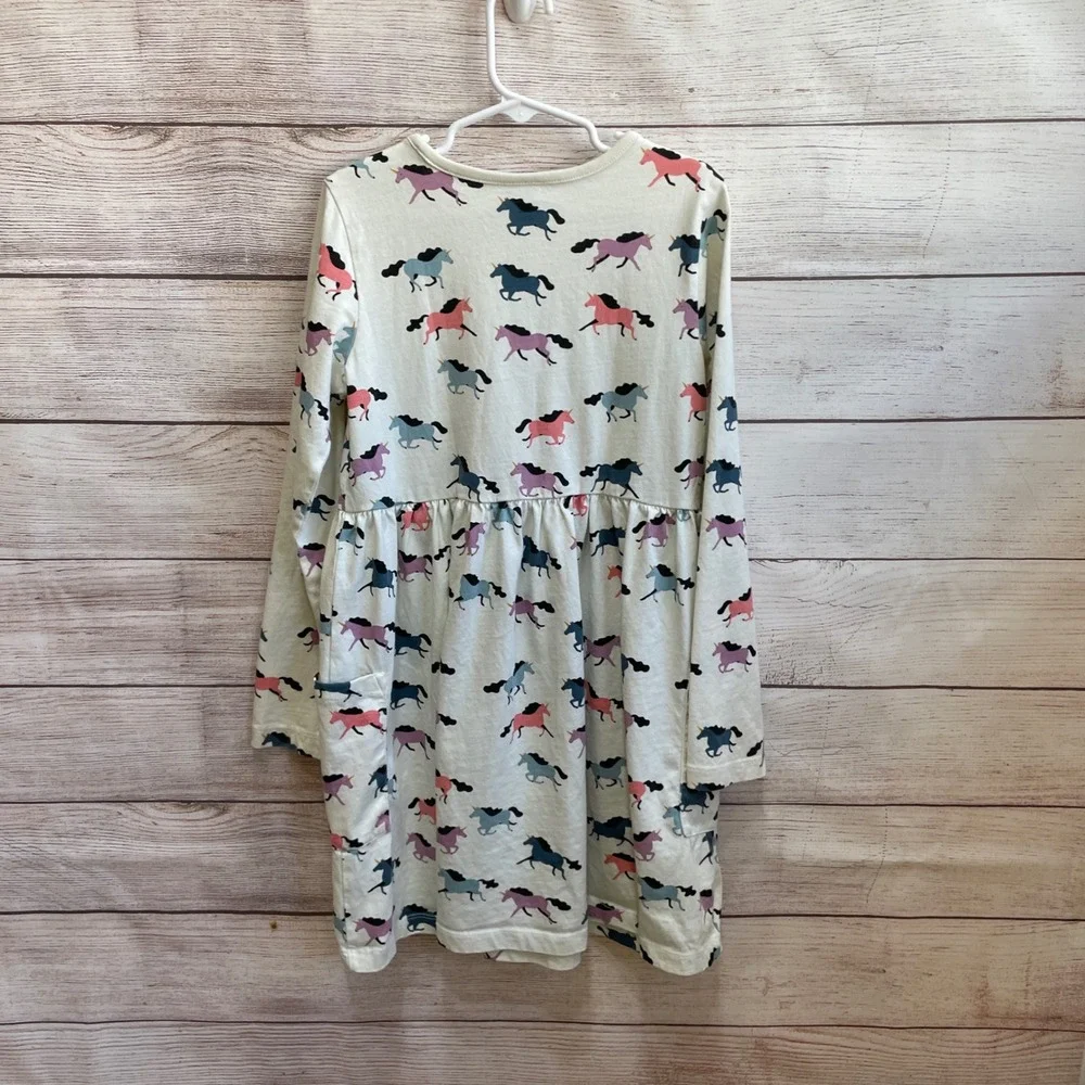 HANNA ANDERSSON LONG SLEEVE COTTON‎ KNIT DRESS IN UNICORN PRINT